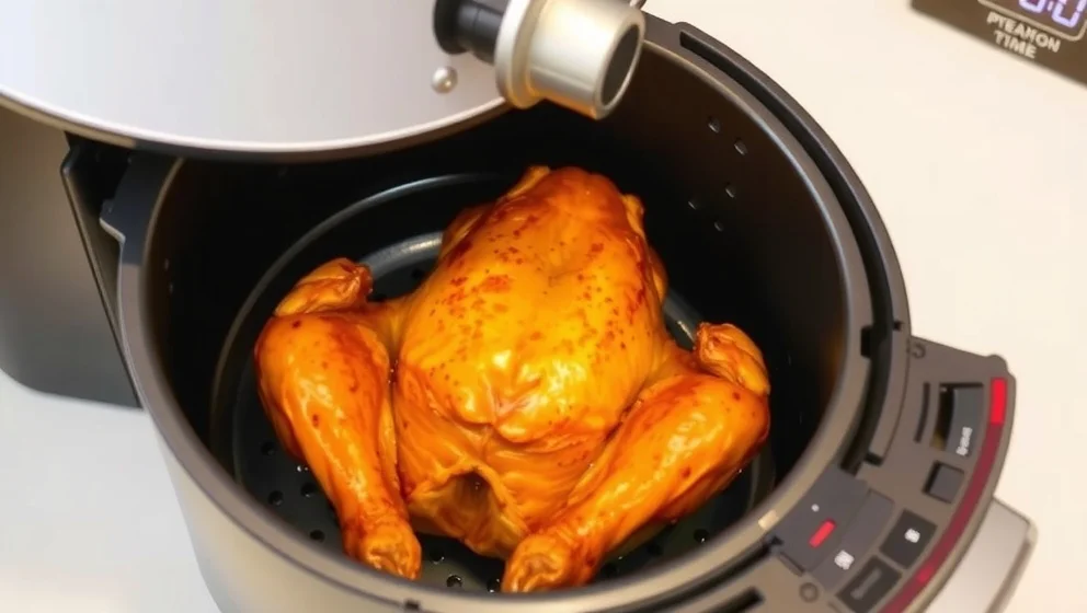 Hel kyckling i airfryer på 45 minuter