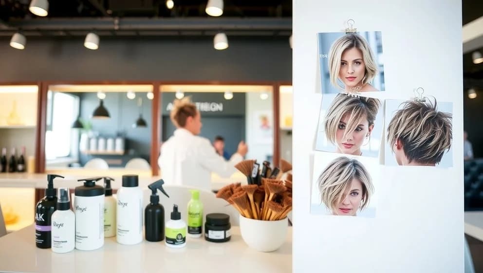 Kort rufsig frisyr för dam